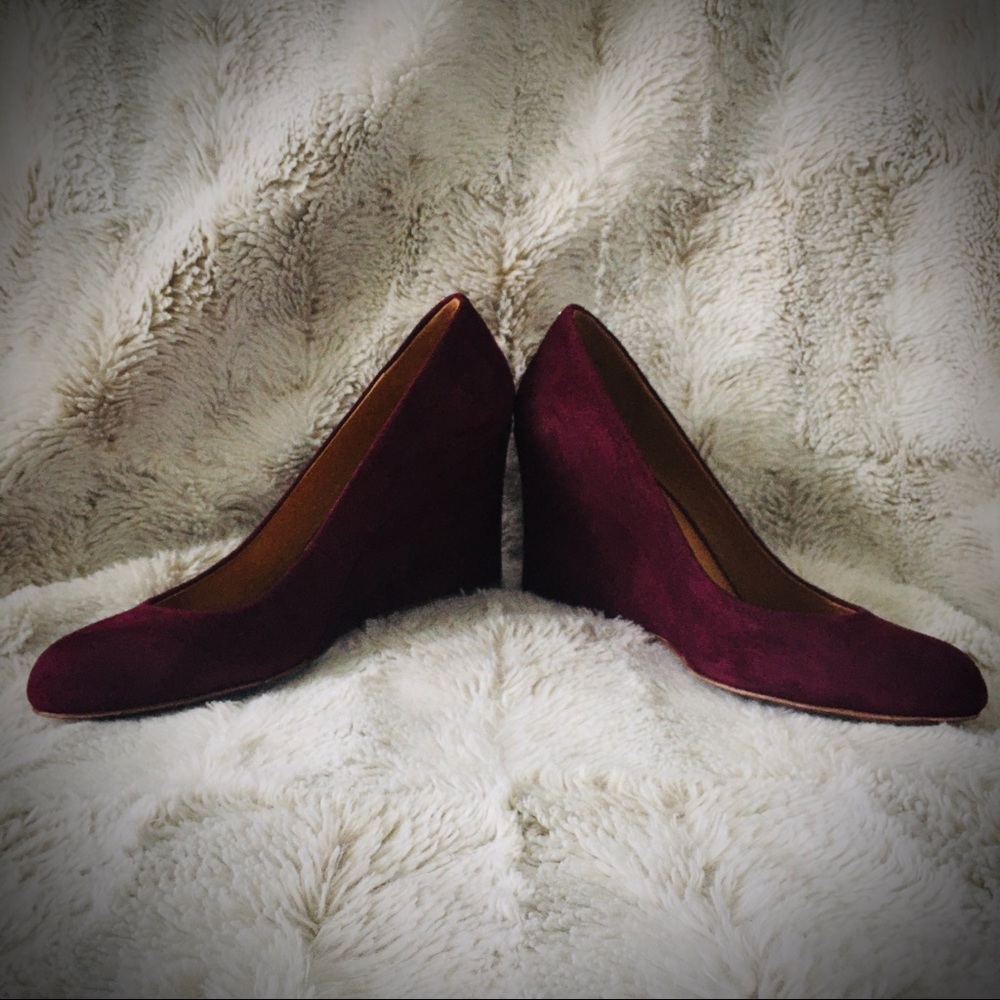 Coach size 7 women’s suede wedge heels